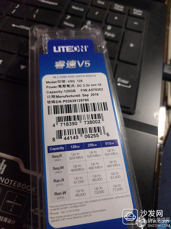 一不小心又剁手:LITEON 建兴V5G 128GB M.2